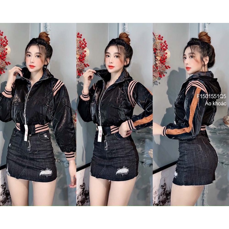 Áo khoát phi xà cừ phối viền