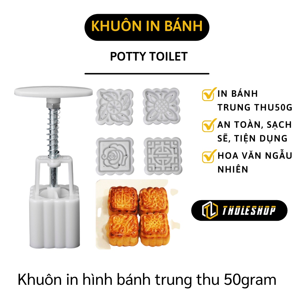 Khuôn Bánh Trung Thu - Khuôn Lò Xo Làm Bánh Phục Linh Mini 50gram, 4 Tem 7257