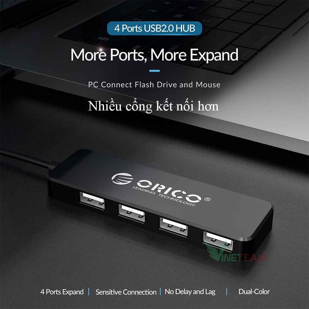 Bộ chia USB 4 cổng 2.0 Orico FL01 - 4 USB 2.0 giá rẻ vô địch bảo hành 12 tháng -dc4250