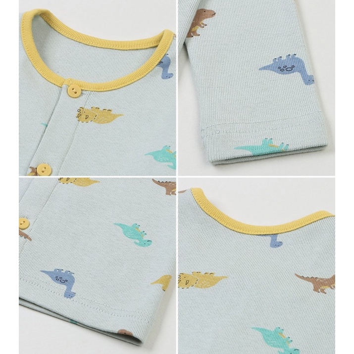 Bộ cotton mềm co giãn Absorba xuất Hàn dư xịn hoạ tiết khủng long