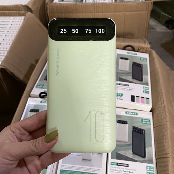 Sạc Dự Phòng Chính Hãng AK - 98 Dung Lượng 10000mah Cho Samsung, Iphone Sạc Cùng Lúc 2 Thiết Bị Bảo Hành 12 Tháng