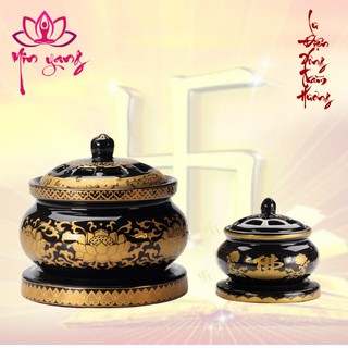 lò điện xông trầm- lư điện xông trầm size to (tặng bột trầm thiên thiên)