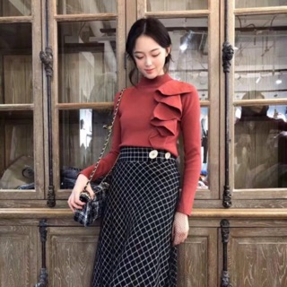 Áo len bèo lệch