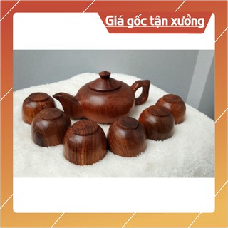 [Nội Thất Mộc] Ấm chén gỗ hương-Bộ ấm trà gỗ