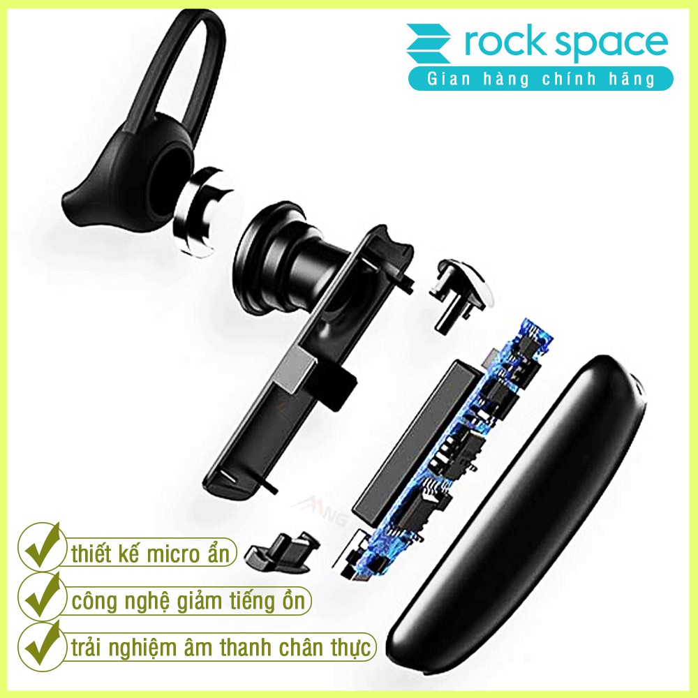 Tai nghe không dây đơn chống ồn Rockspace bluetooth Candy dành cho iphone, Samsung, Xiaome - Hàng chính hãng