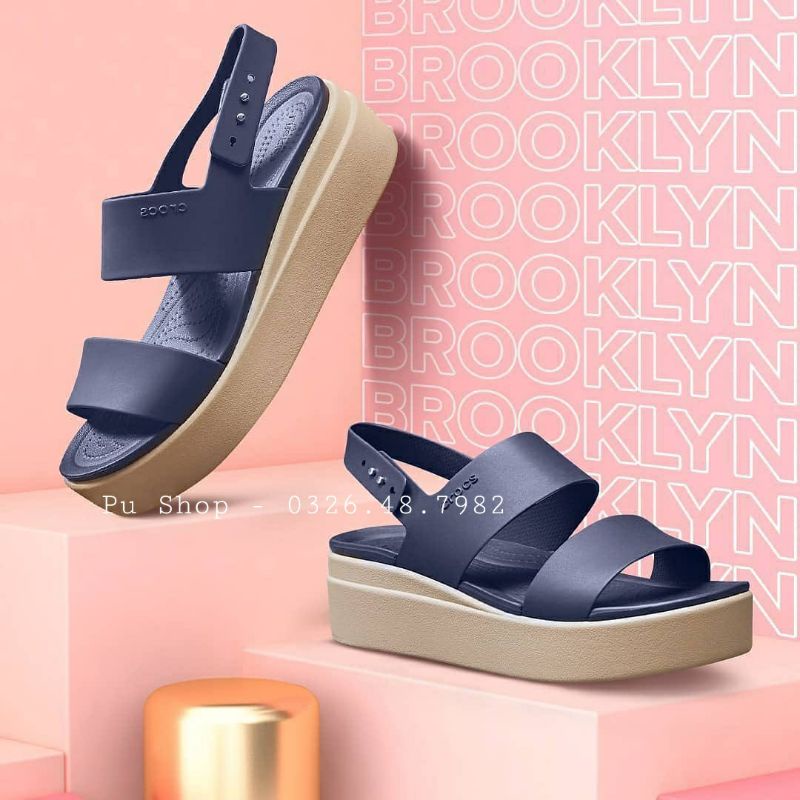 [Quảng Châu] Sandal Cross Nữ Đế Xuồng Siêu Êm - Giày Xăng Đan Nữ Đế Cao Cross Brooklyn Low Wedge