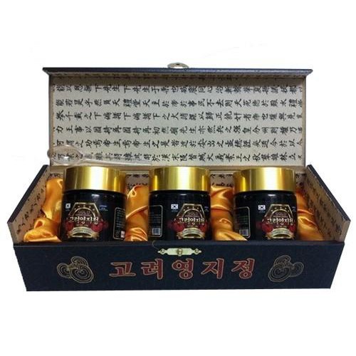 [CỰC PHẨM CHO SK] Cao Linh Chi YoungJi Hộp Gỗ Đen HÀN QUỐC, Hộp 3 lọ* 120gr