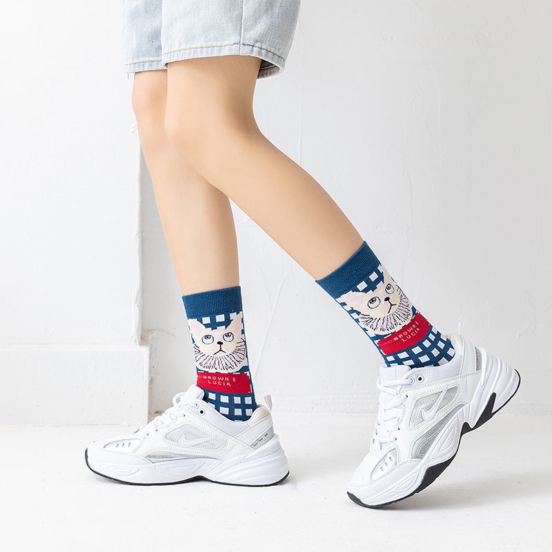 Đôi Vớ In Hình Mèo Xinh Xắn Cho Nữ