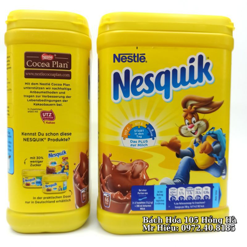 [T11/2021] Cacao Nesquik Đức hộp 900g