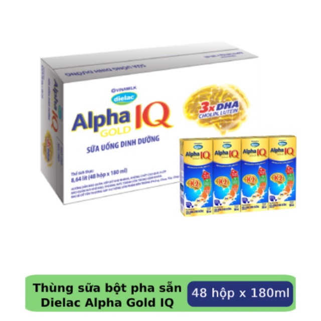 THÙNG SỮA UỐNG DIELAC ALPHA GOLD 180ML (48 HỘP)