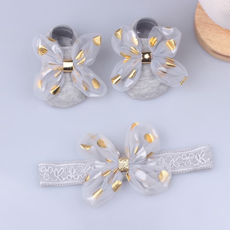 Set 2 Băng Đô Nơ Ren Xinh Xắn Cho Bé Gái Sơ Sinh