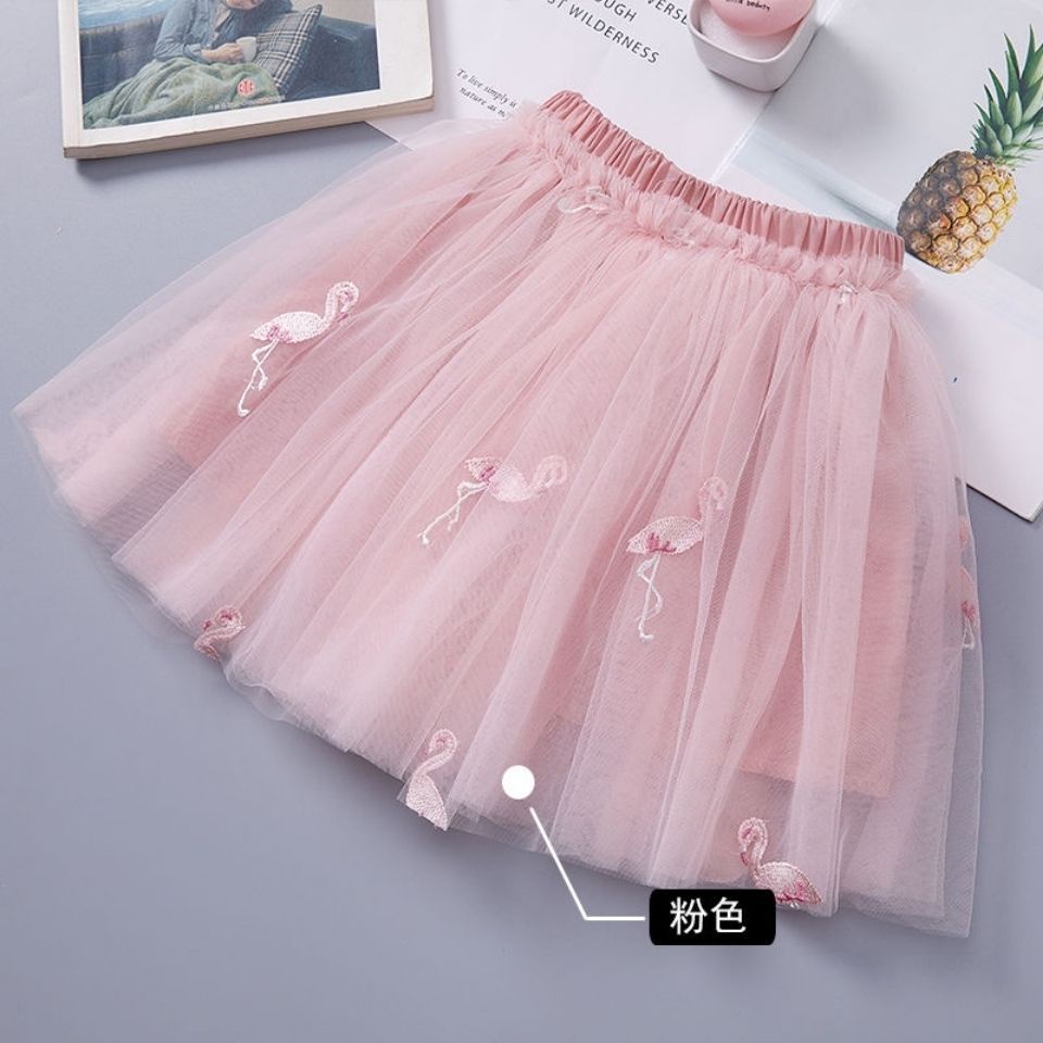 Chân Váy Bé Gái Dáng Xòe Tầng Đính Cườm Họa Tiết Hạc Đáng Yêu Cho Bé 2 3 4 5 6 Tuổi Binhphuong.Store