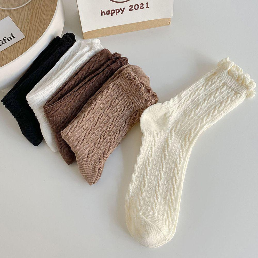 Vớ Cotton Cổ Cao Đan Chéo Phong Cách Lolita Thời Trang Cho Nữ