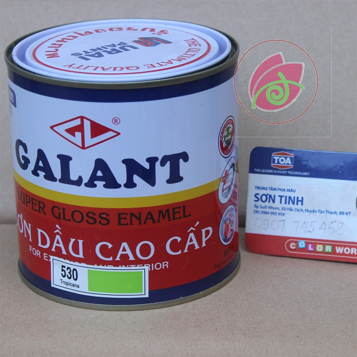 Sơn dầu bóng MÀU XANH LÁ MẠ GALANT 400ML 800ml (Tập Đoàn URAI - Thái Lan) Sử dụng cho gỗ, tôn, sắt thép