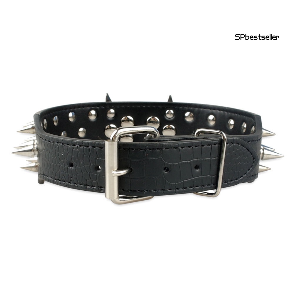 Vòng cổ đinh tán bằng da giả cỡ 2 inch cho chó pitbull