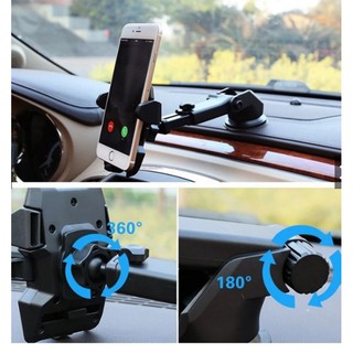bán rẻ Giá đỡ kẹp điện thoại trên xe hơi, ô tô kéo dài, thu hẹp 360 độ cao cấp NEW H81-ĐEN