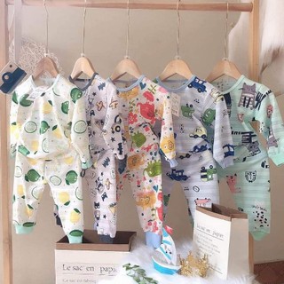 Bộ quần áo dài tay cotton giấy thái cho bé mẫu cực hót 2021