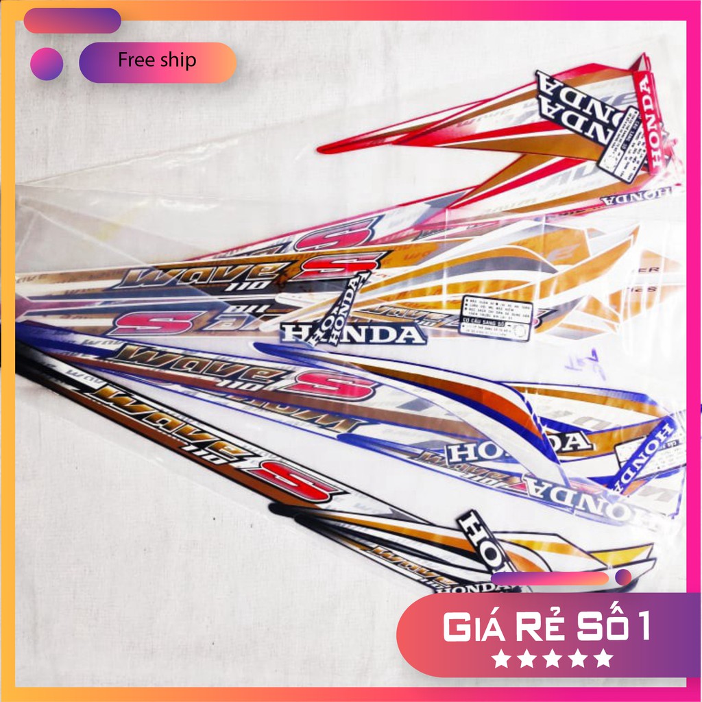 [GIÁ GỐC] TEM TRANG TRÍ CHO DÒNG XE WAVE S110 3 LỚP