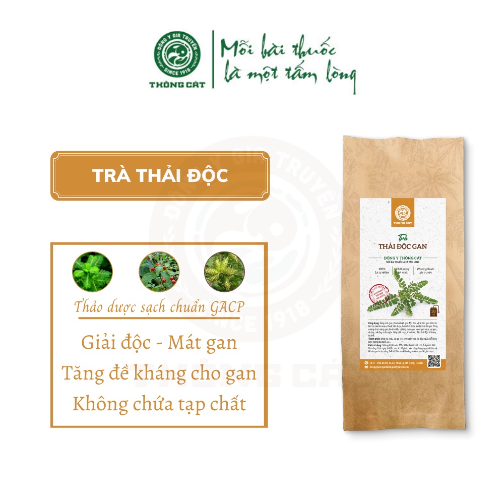 Trà giải độc, thanh lọc, detox cơ thể_Thảo mộc túi lọc giảm mụn, nóng trong Đông y gia truyền Thông Cát (Since 1918)