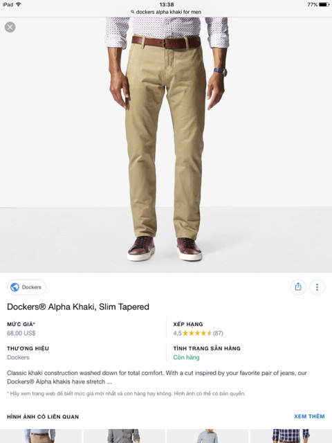 Quần Kaki Docker nam