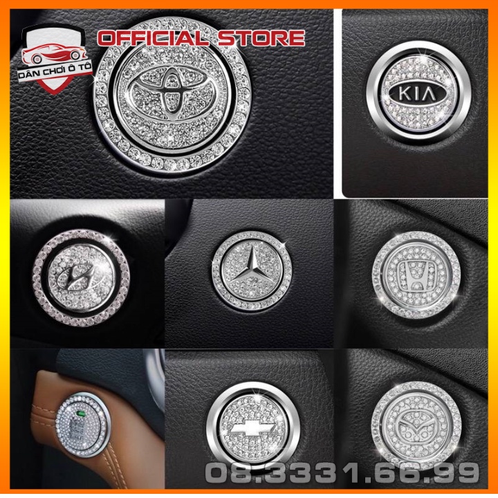 Nút Start Stop Ô Tô Đính Đá - Trang Trí Nút Khởi Động Xe