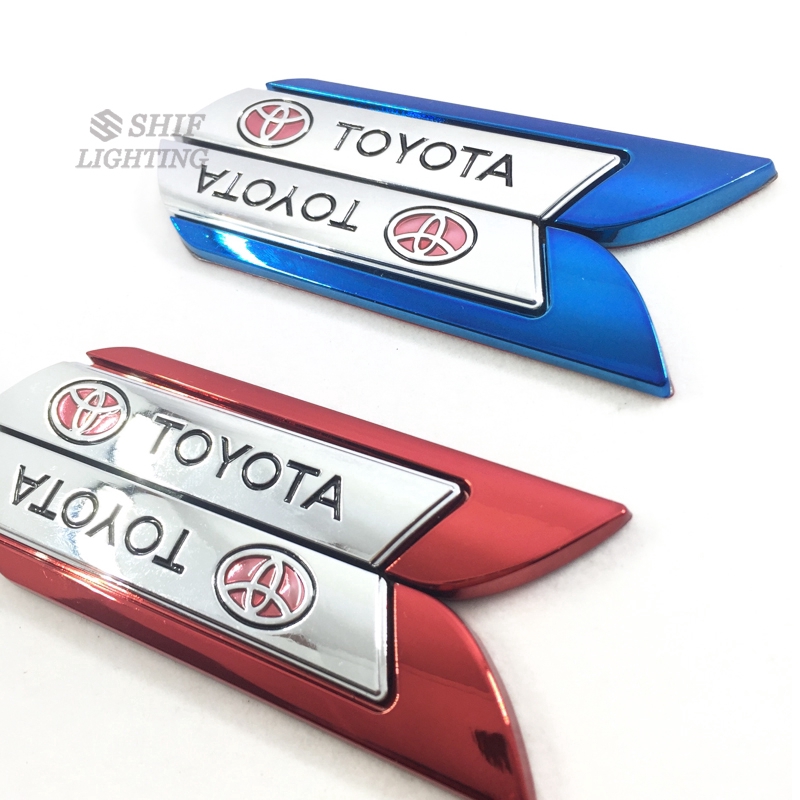 Bộ 2 đề can dán trang trí xe hơi Toyota bằng kim loại