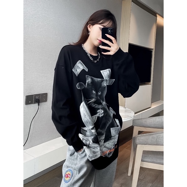 Áo sweater Mèo DOLLAR chất liệu nỉ bông thu đông | BigBuy360 - bigbuy360.vn