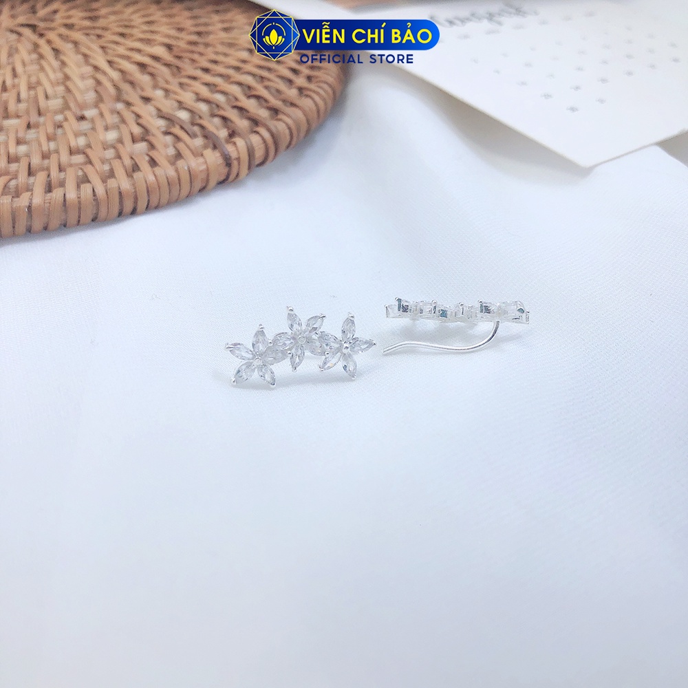 Bông tai bạc nữ Hoa lan chất liệu bạc 925 thời trang phụ kiện trang sức nữ Viễn Chí Bảo B400521