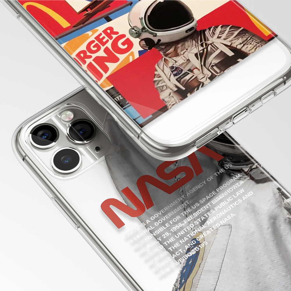 Samsung CASE Galaxy note 20 plus Galaxy note 20 Ultra Galaxy note 20 Galaxy note 9 8 Galaxy note 10lite 10 plus Galaxy note 10 5 4 3 NASA spaceman space astronaut cartoon McDonald Casing Phone Case Transparent Soft TPU Cover