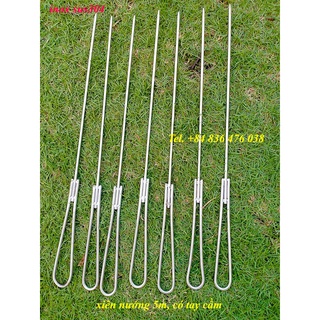 [Combo 03 Que xiên] nướng các loại cá, nướng các thịt bằng inox sus304 trọn đời không gỉ sét - có tay cầm