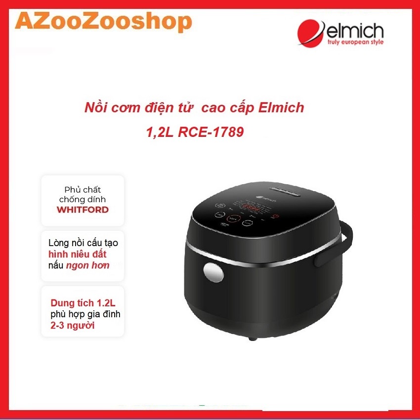 Nồi Cơm Điện Tử Cao Cấp Elmich 1,2L RCE-1789
