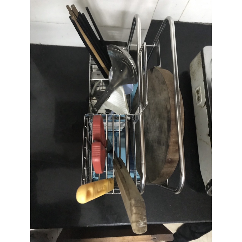 Giá dao thớt, gia vị, chai lọ đa năng, nan vuông, bề mặt mạ chrome