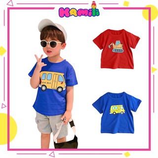 Áo Phông Bé Trai Bé Gái Hàn Quốc Xuất Dư, Áo Thun Trẻ Em Hình Oto Chất Cotton Từ 1-4 tuổi Kamili Shop Size 8-20kg AC3