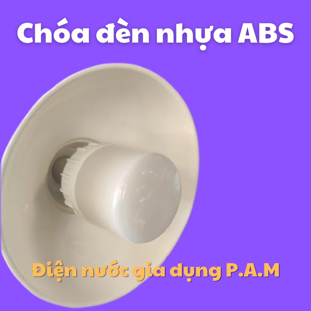 Chao (chóa) đèn nhựa trắng Chống Nắng Mưa cho Bóng Đèn ngoài trời ABS Điện Nước Chú Hội