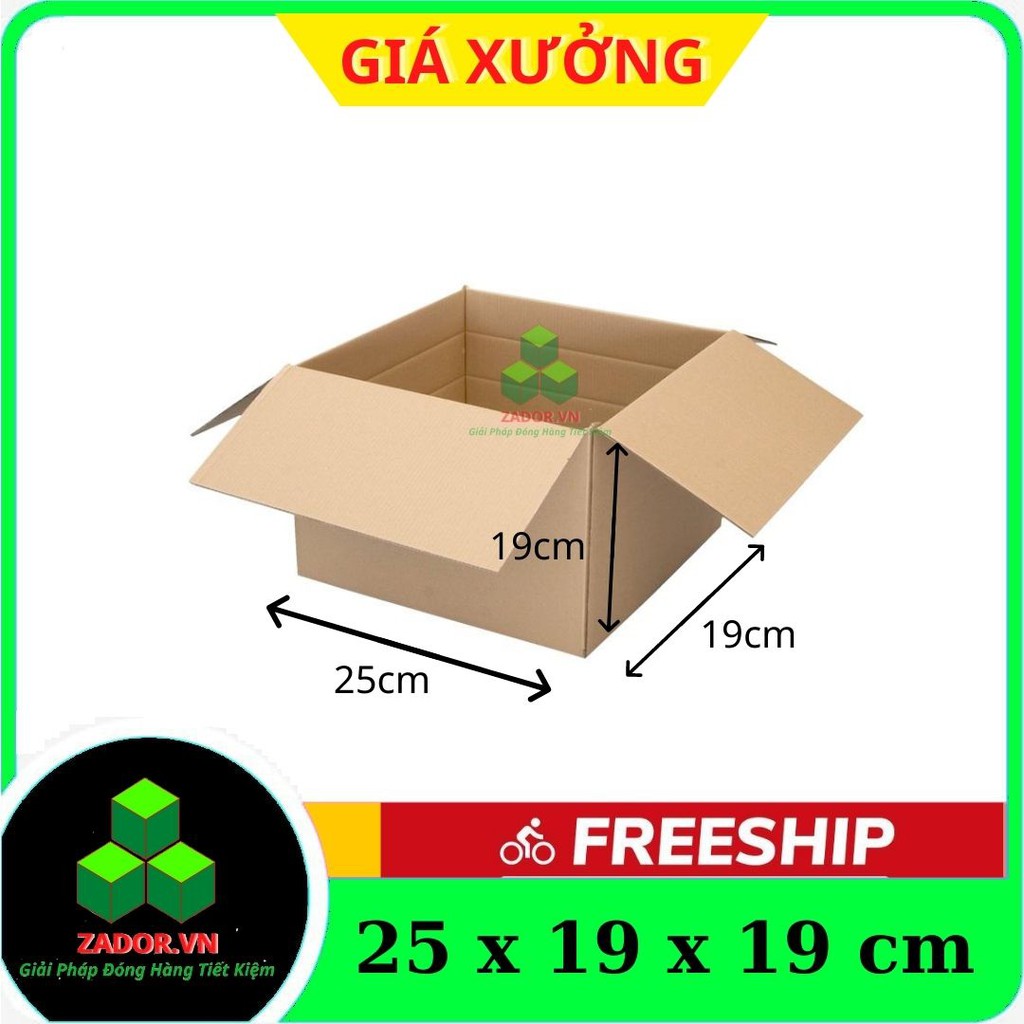 Combo 10 hộp carton Size 25x19x19 Thùng Carton Đóng Hàng Zador