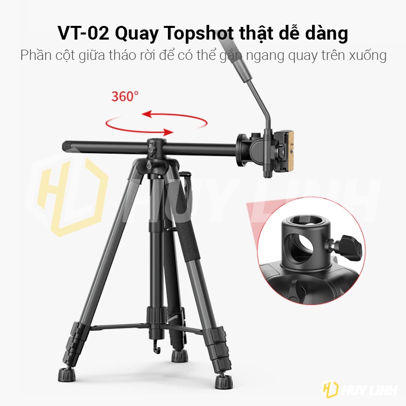 Chân Tripod đa năng Ulanzi U-SELECT VT02 Cho Điện Thoại/Máy ảnh Mirroless, DSLR