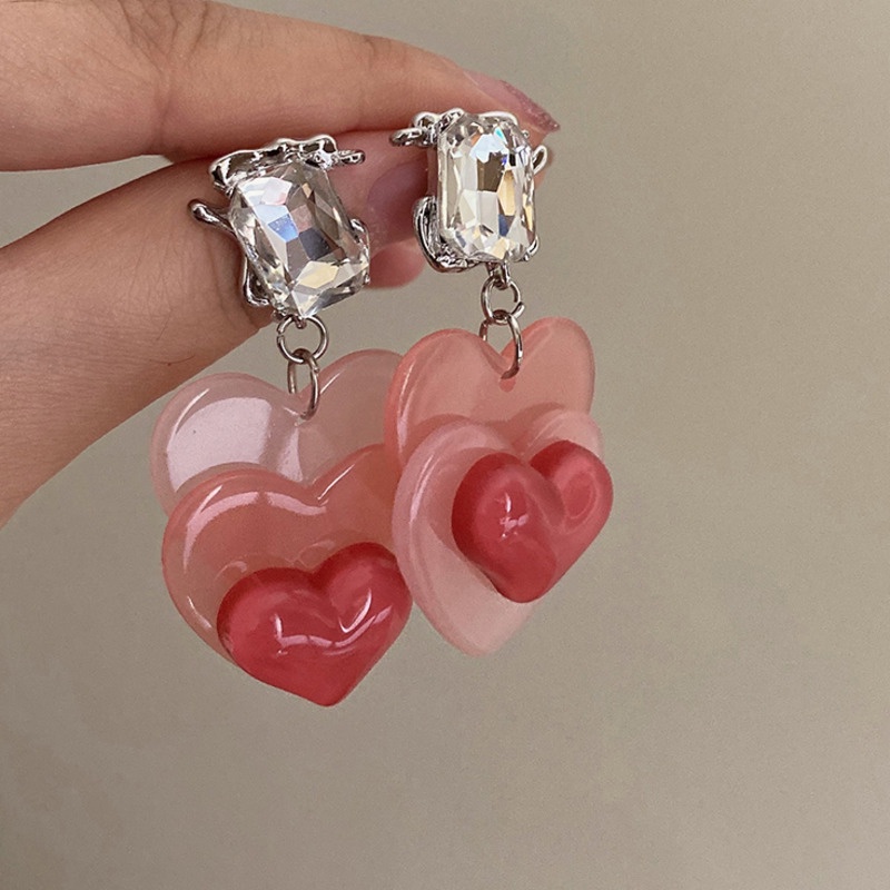 Khuyên Tai Hình Trái Tim Phong Cách Harajuku Sang Trọng Dành Cho Nữ