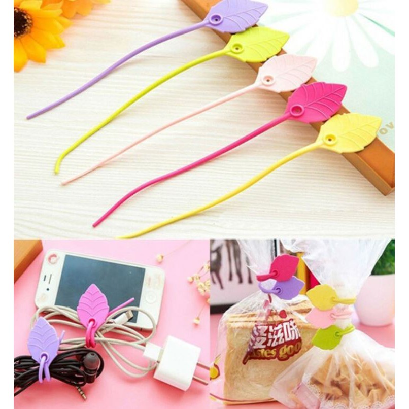 Dây cột miệng túi, dây cáp hình chiếc lá xinh xắn