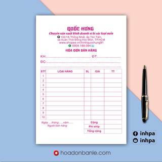 4 cuốn hóa đơn Mền Quốc Hưng