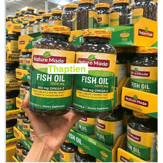Dầu cá Omega 3 Nature Made Fish oil 1200mg hộp 200 viên [Auth]