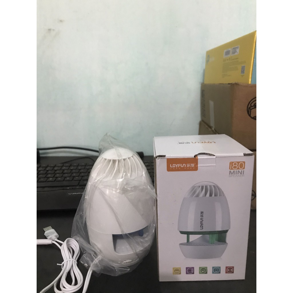 Loa Máy Tính Di Động Mini Loyfun i80 Led 7 Màu