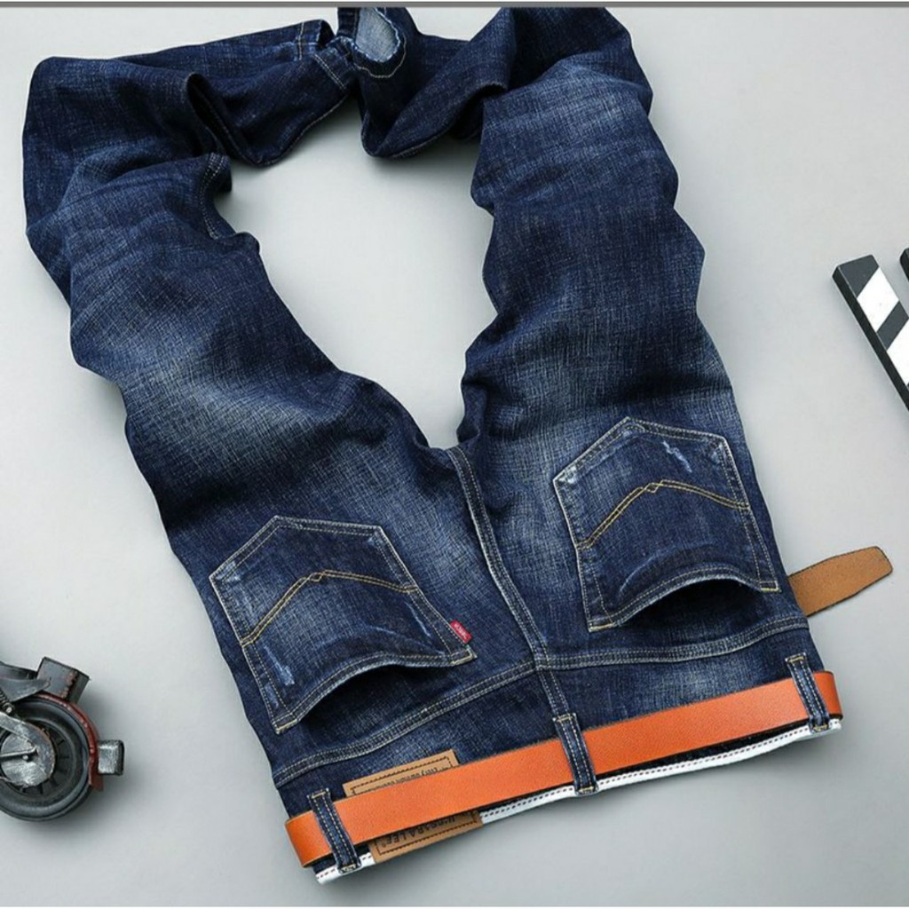 Quần Jeans Nam Vải Co Giản Cotton Ống Suông Phong Cách Doanh Nhân | BigBuy360 - bigbuy360.vn