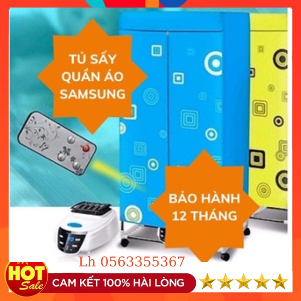Tủ sấy quần áo Nineshied samsung có điều khiển từ xa chính hãng bảo hành 12 tháng, Máy sấy quần áo công suất lớn 1500W