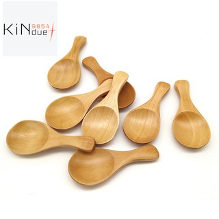 Set 8 muỗng gỗ cỡ nhỏ màu trơn dành cho gia vị/cà phê/mật ong