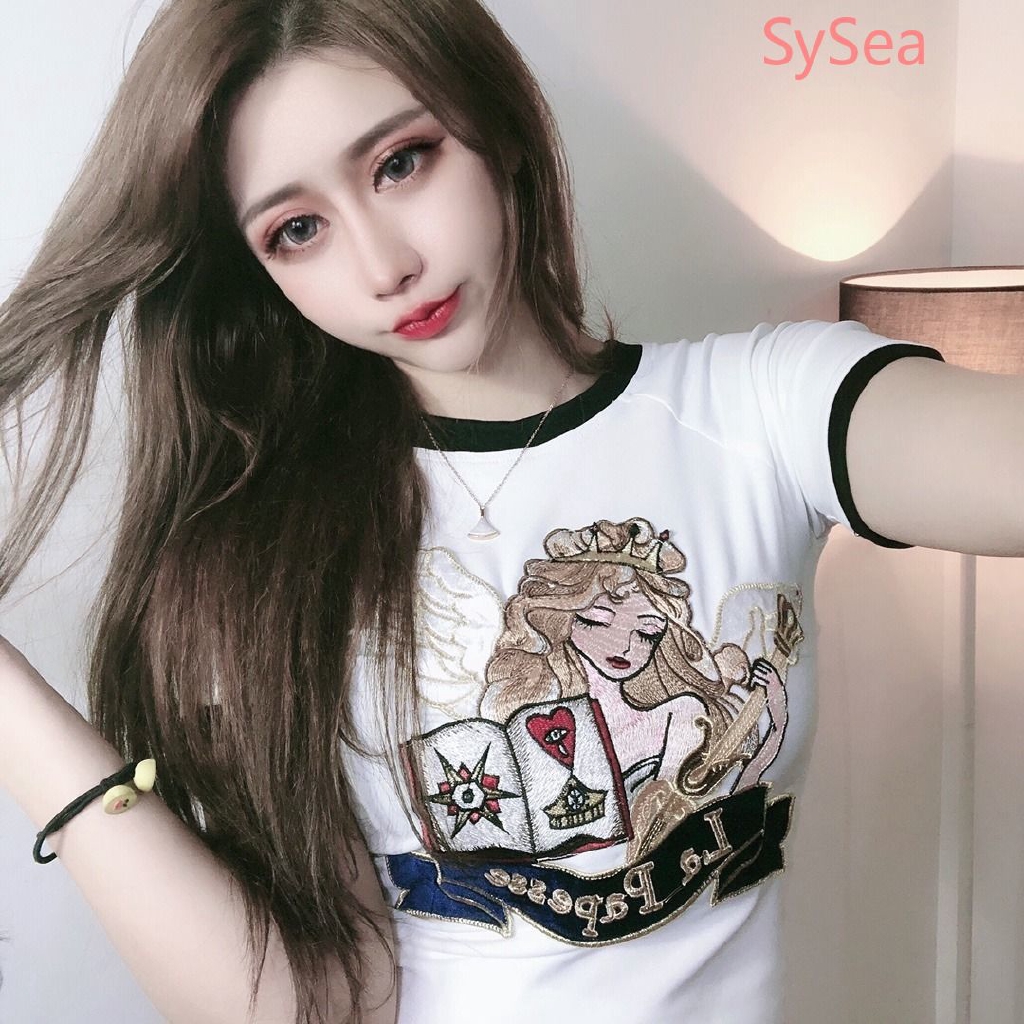 Áo Thun Tay Ngắn Thêu Chữ