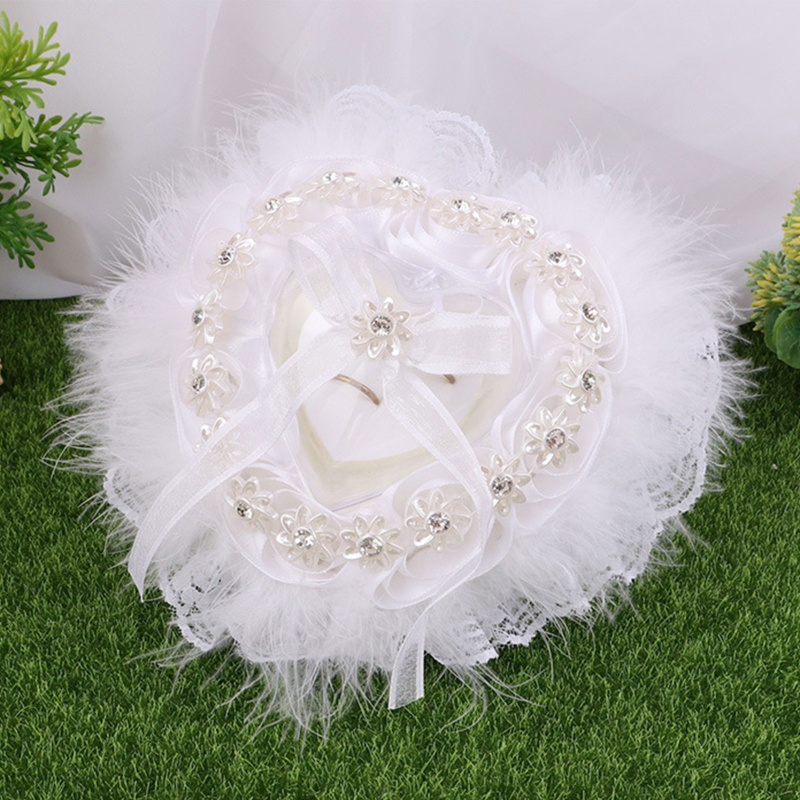 Gối Để Nhẫn Cưới Phối Ren Hoa Trang Trí Sang Trọng