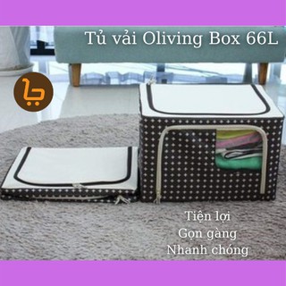 Tủ vải đựng quần áo chăn màn oliving box 66l hàn quốc