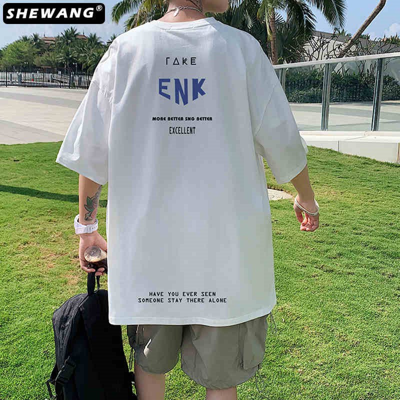 Áo thun nam nữ unisex tay lỡ phông form rộng teen cổ tròn oversize cotton ENK giá rẻ basic đen trắng tee pull freesize