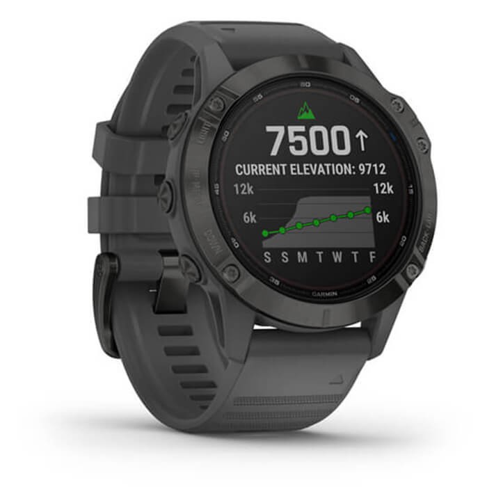 Đồng hồ Garmin Fenix 6 Pro Solar, Black w/Slate Gray Band, GPS, SEA - Chính Hãng