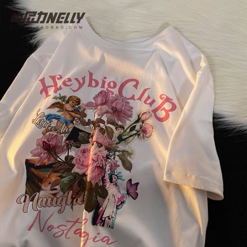 Áo phông nelly heybig sale (có sẵn) hoa hồng tự do 19